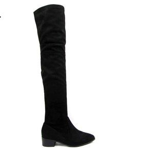 CITYCLASSIFIED New in Box Elegant Faux Suede Knee-High Black Boots